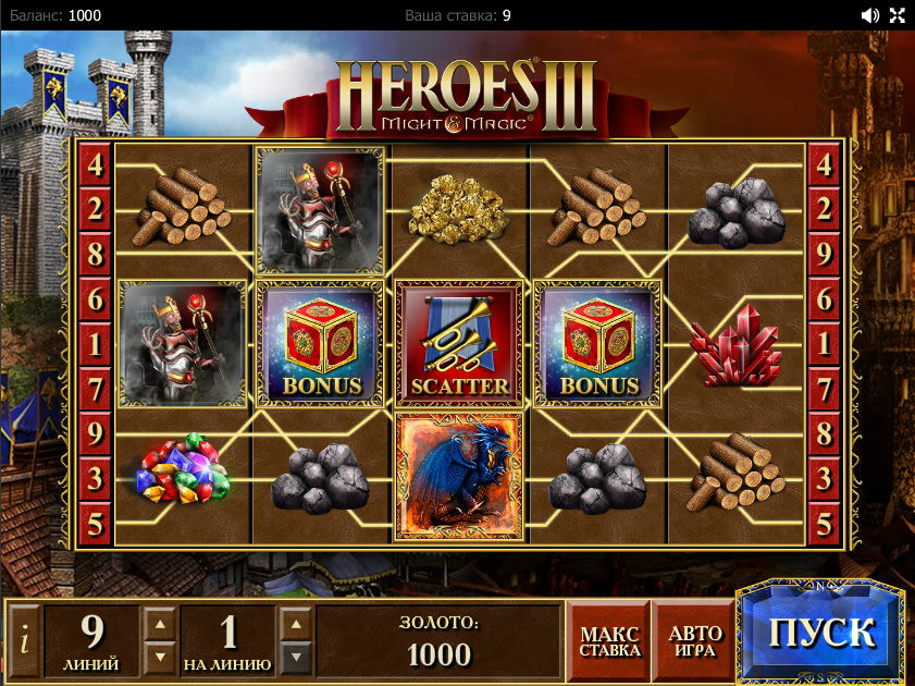 Игровой аппарат Heroes 3 играть онлайн на деньги